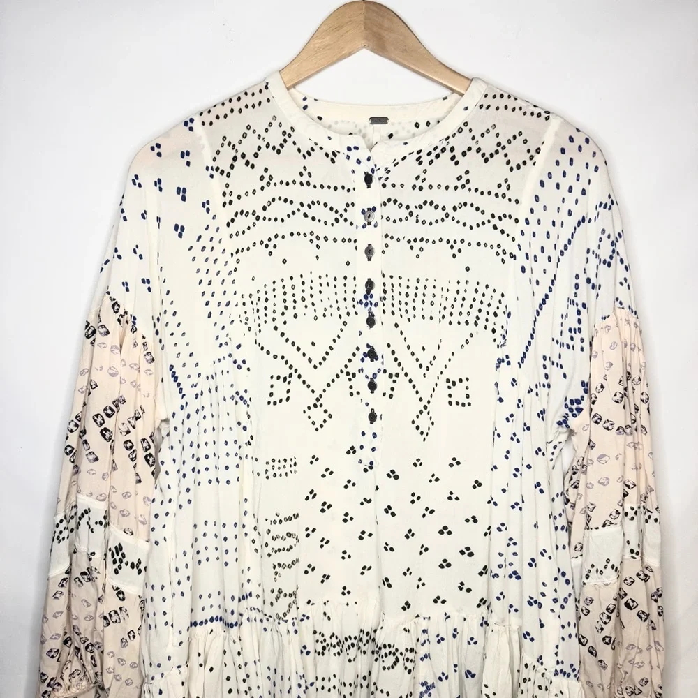 Free People Shibori Tunic Dress Ivory Size Small - Picture 5 of 10